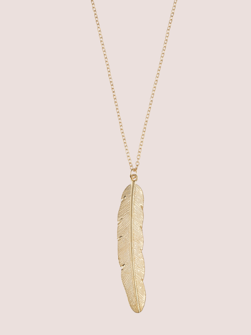 Feather Necklace Gold